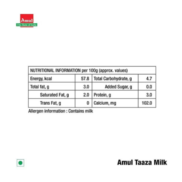 Amul Taaza Toned Fresh Milk - Image 3