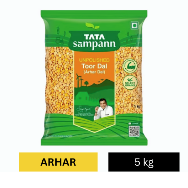 Tata Sampann Unpolished Arhar Dal/Toor Dal (5kg)