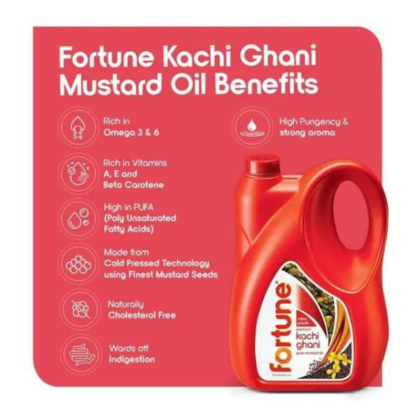 Fortune Premium Kachi Ghani Pure Mustard Oil - Image 3