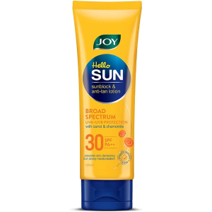 joy hello sun sunblock & anti-tan lotion