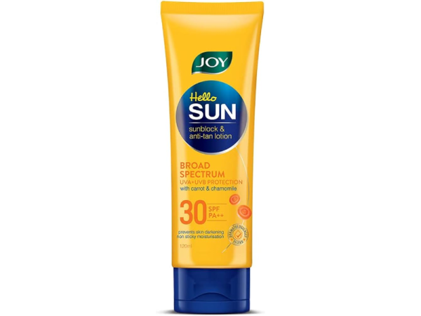 joy hello sun sunblock & anti-tan lotion